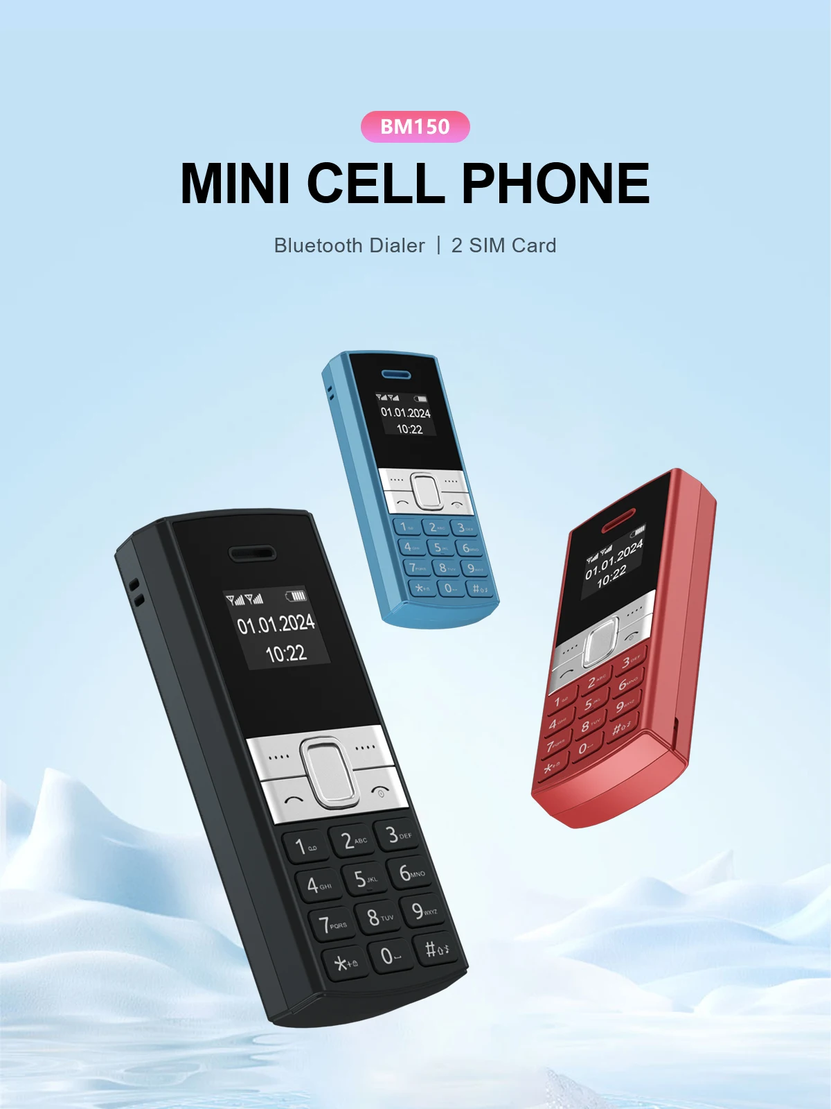 SERVO BM150 Dual SIM Mini Mobile Phone Magic Voice Bluetooth Dialer Speed Dial Call Recording Little Mobile Cellphone for Backup