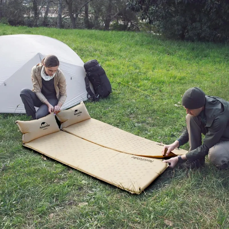 Naturehike mata do spania na świeżym powietrzu z poduszką nadmuchiwany namiot karimata kemping składany przenośny mata do spania piknikowy