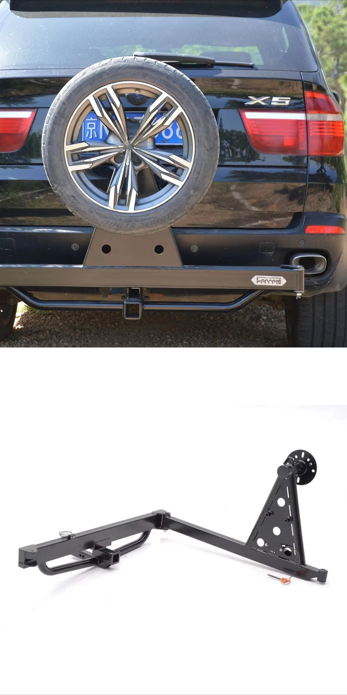

Auto Spare Tire Frame Mounted on Trailer Bars and Racks Carrier Suitable for All Kinds of Pickup Trucks