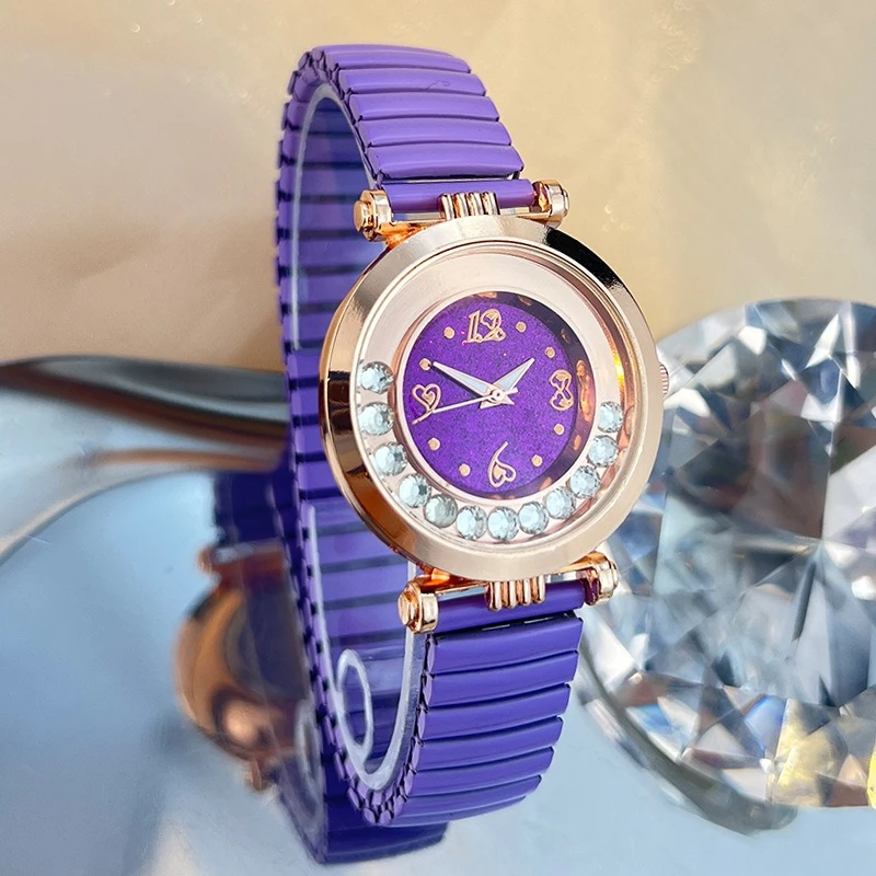 Новые женские часы с эластичной лентой Rolling Sand, наручные часы, ультратонкие модные кварцевые часы Reloj Mujer Montre Femme