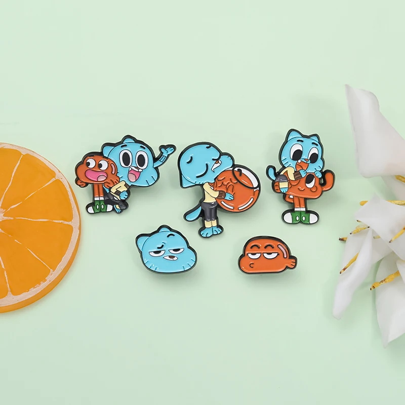 Cartoon-Animation, Komödie, Emaille-Anstecknadeln, schelmisches Abenteuer, blaue Katze, Broschen, Anstecknadeln, bester Schmuck, Geschenk für Fans und Freunde ﻿ – Detail 9