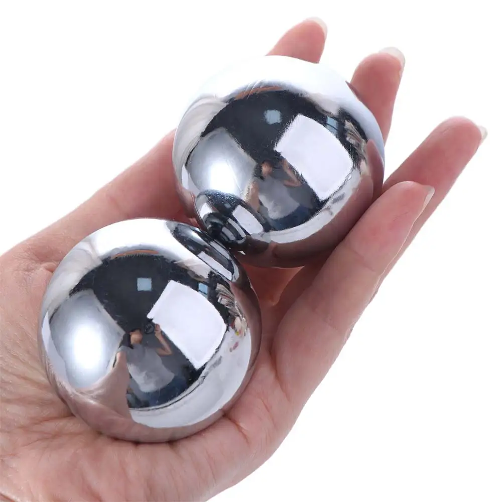 Stress Relaxation Fitness Iron Ball Electroplate Hand Exercise Hand Massage Balls Solid Silver Rolling Chinese Health Balls