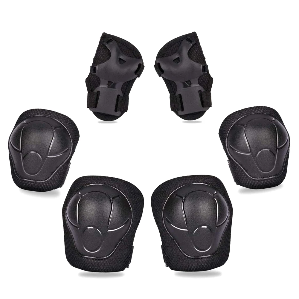 WRESTTOP 6Pcs/Set Knee Elbow Pads Guard for Rollerblading Skateboard Cycling Skating Bike Scooter Kids/Youth Protective Gear