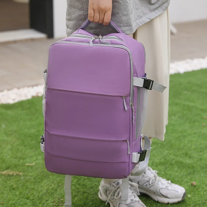 Women Travel Backpack Water Repellent Daypack Teenage Girls USB Charging Laptop Schoolbag With Luggage Strap Shoes Bag 2024 New