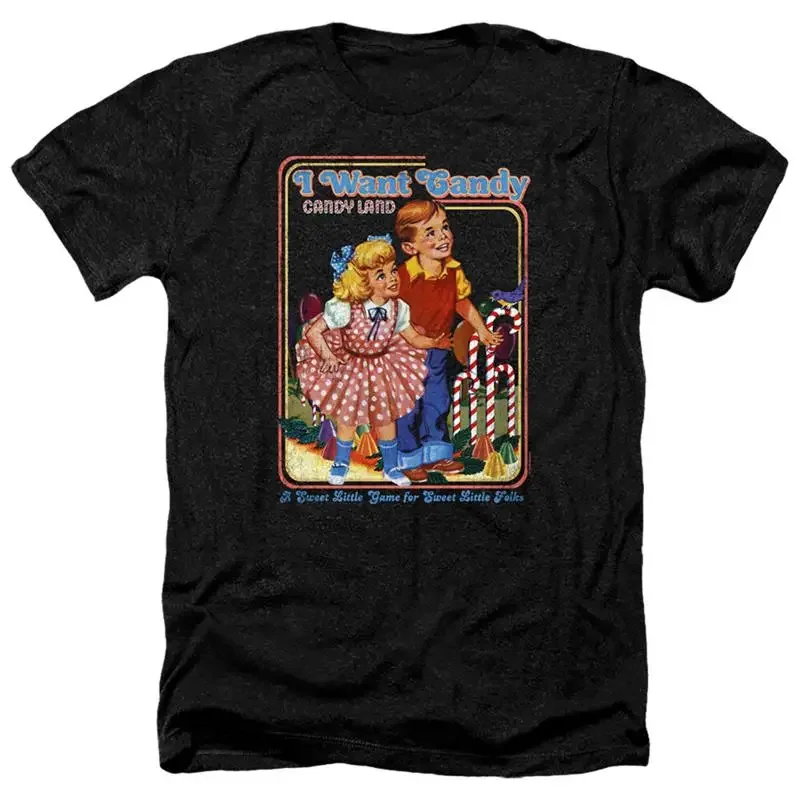 HASBRO CANDY LAND I WANT Licensed Adult Men's Heather T Shirt SM 3XL
