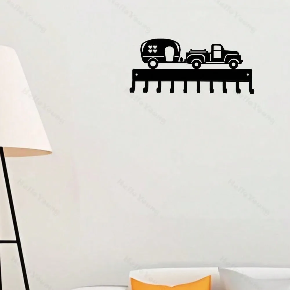 

Black Metal Wall Hooks Decorative Entryway Hallway Bedroom Coat Rack Organizer Home Art Decor