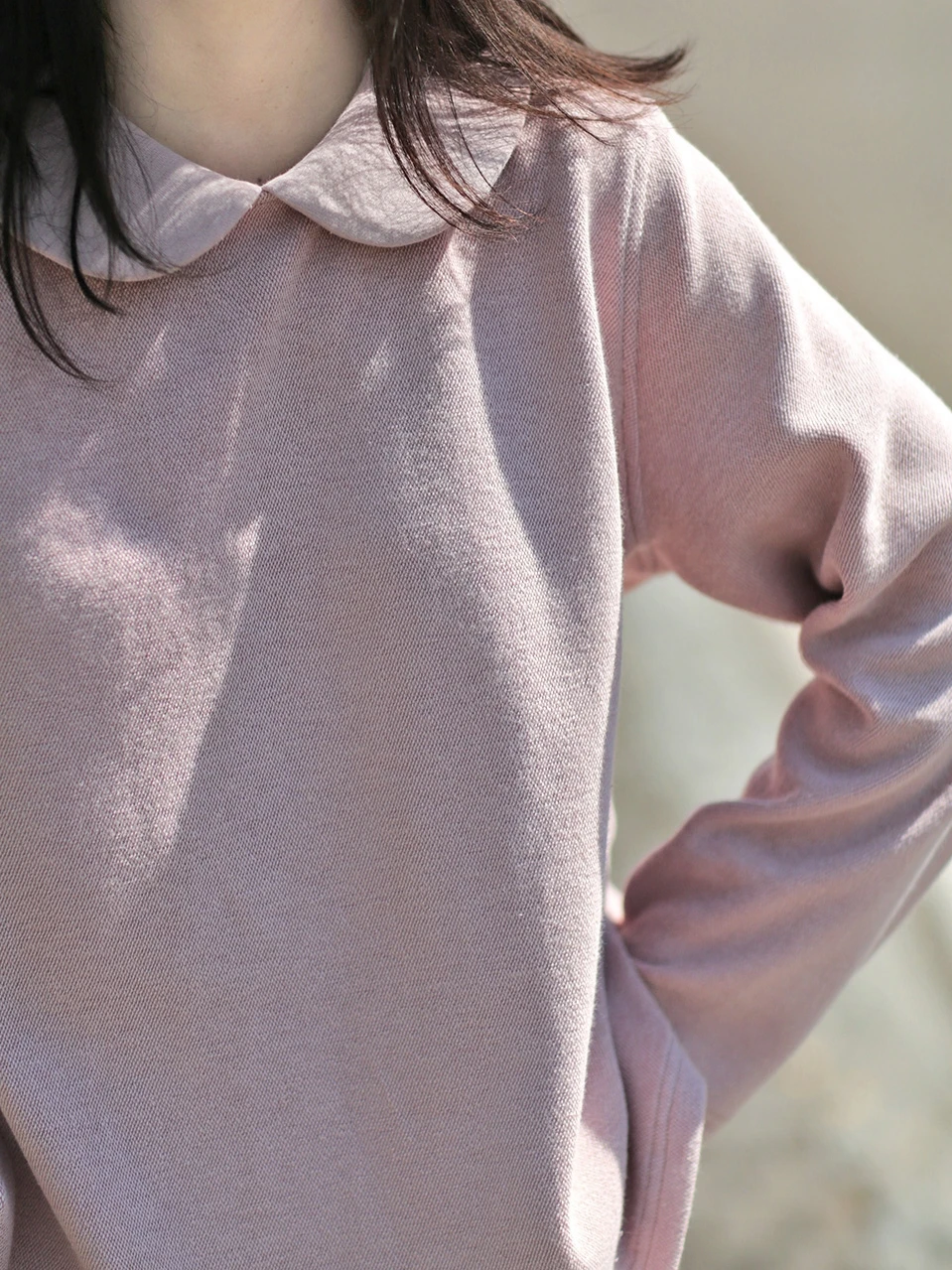 

Художественная хлопковая рубашка Original Store, двухцветная, антивозрастная, осенне-зимняя, розово-голубая, с длинным рукавом, прямого кроя, однотонная, с воротником «кукла»