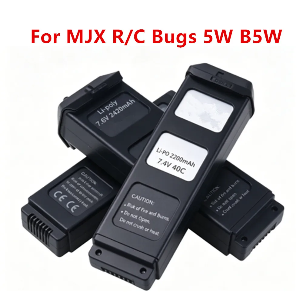 B5W Drone Battery Upgrade 7.6v 2420mAH Battery For MJX R/C Bugs 5W B5W 4K 7.4v 1800/2200mah Drone Battery For X5 Pro Battery