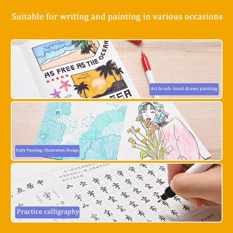 Kalor 28 Colors Beautiful Pen Touch Brush Soft Head Multi-Colored Hand Account Note Writing Greeting Card Soft Drawing Pen Art