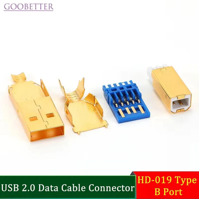 

HD-019 Type B Port USB 2.0 Data Cable Connector - Gold-Plated 6N OCC Copper Decoder Interface for Printer/Audio Devices