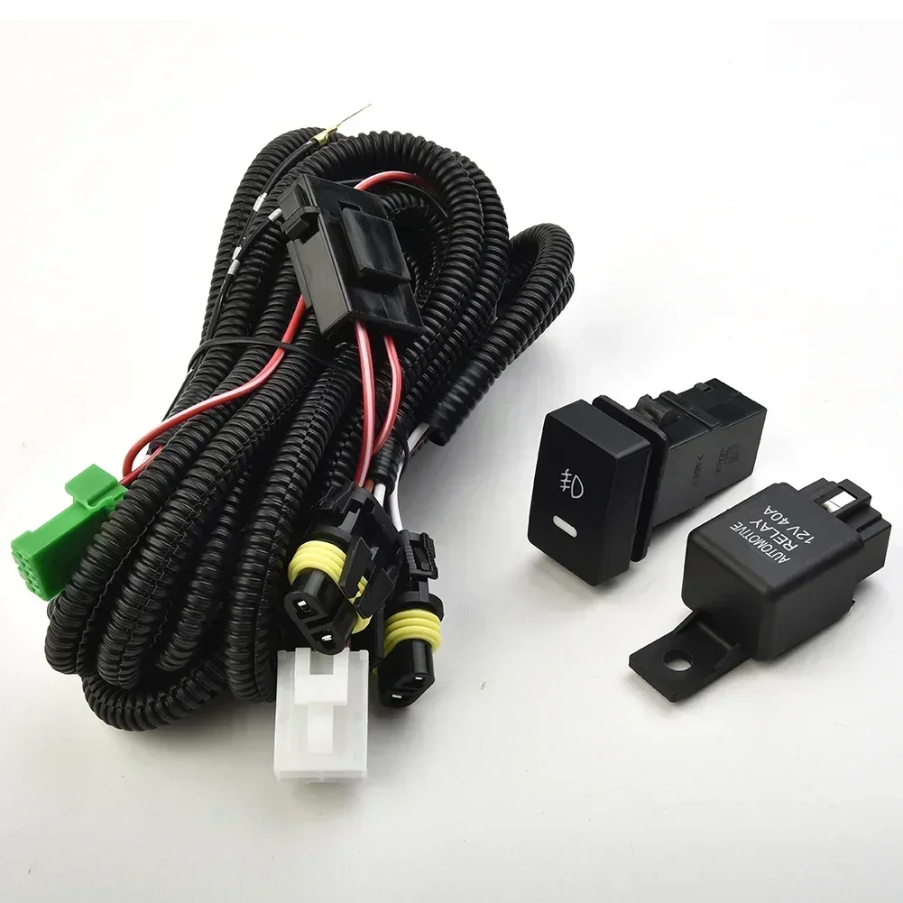 

3pcs Fog Light Harness Set - Brand New, High Quality, Black, 12V, 40A, H11 Bulb Interface, Universal Fitment For Honda