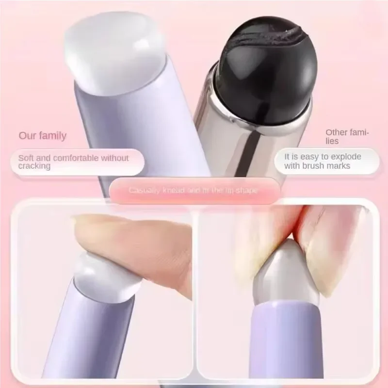 Brushe with ABS Plastic Handle, Portable Lipstick & Lip Balm Applicator with Cap,Perfect Blending & Smudge Cover