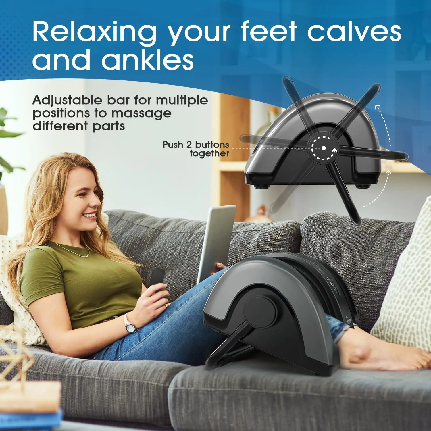 New Shiatsu Foot Massager with Heat: Foot Massager for Plantar Fasciitis, Massage Feet/Leg/Calf/Ankle at Home/Office