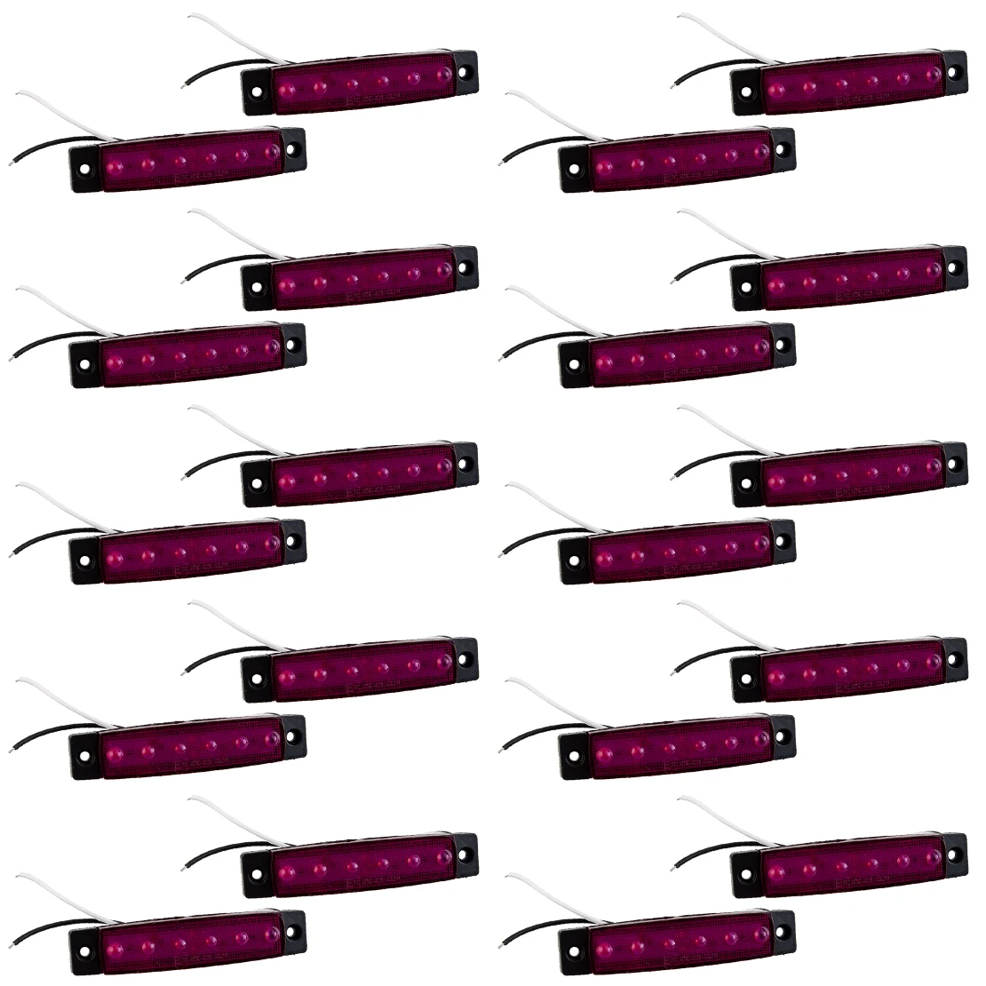 20Pcs Purple 6 LED DC 12V-24V Boat Truck Trailer Side Marker Indicator Light Rock Lamp for Universal Cars Trucks Boats Trailers