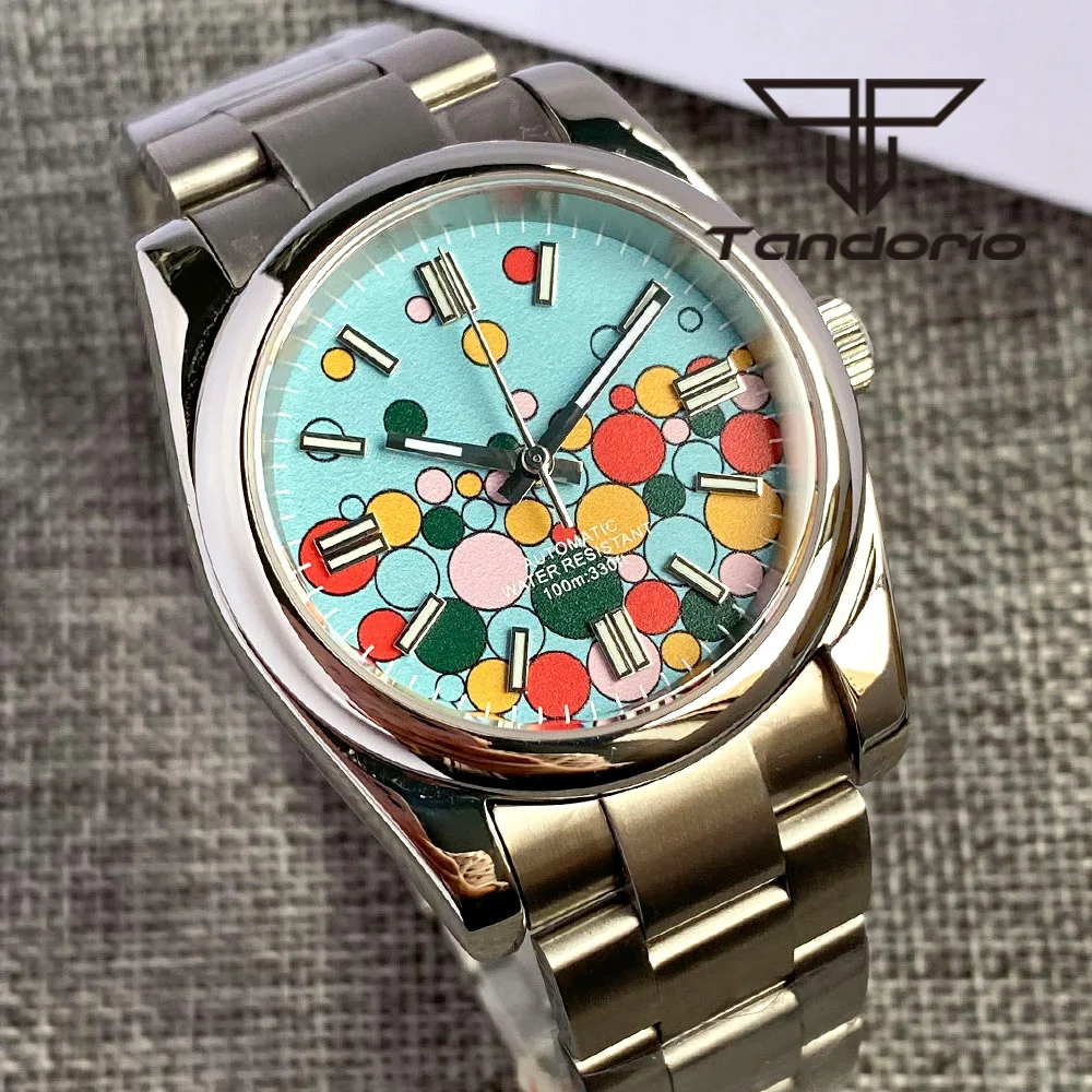 36mm/39mm Stainless Steel Fashion NH35A PT5000 Automatic Men\'s Watch Multicolor Dial Polished Bezel Sapphire Glass Screw Crown