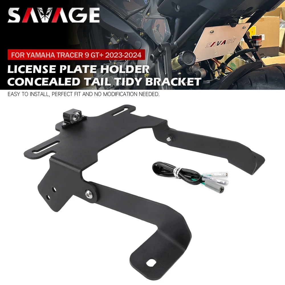 

Motorcycle License Plate Holder For Yamaha Tracer 9 GT+ 9GT+ 2023-2024 Tail Tidy Bracket Rear Wheel Fender Splash Shield Gurad