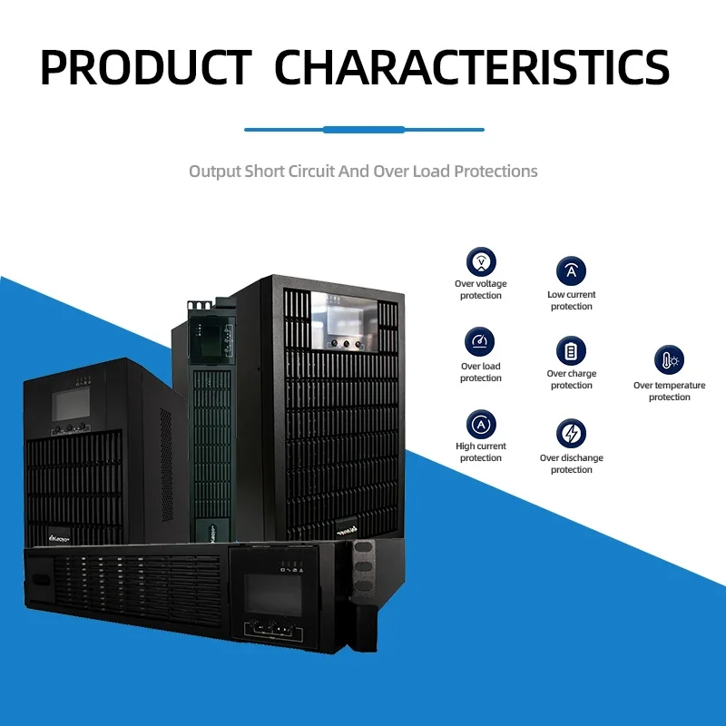 UPS LY-UR1106 OEM LCD screen Lead acid battery 6kVA/6kW High frequency online rack UPS uninterruptible power supply board