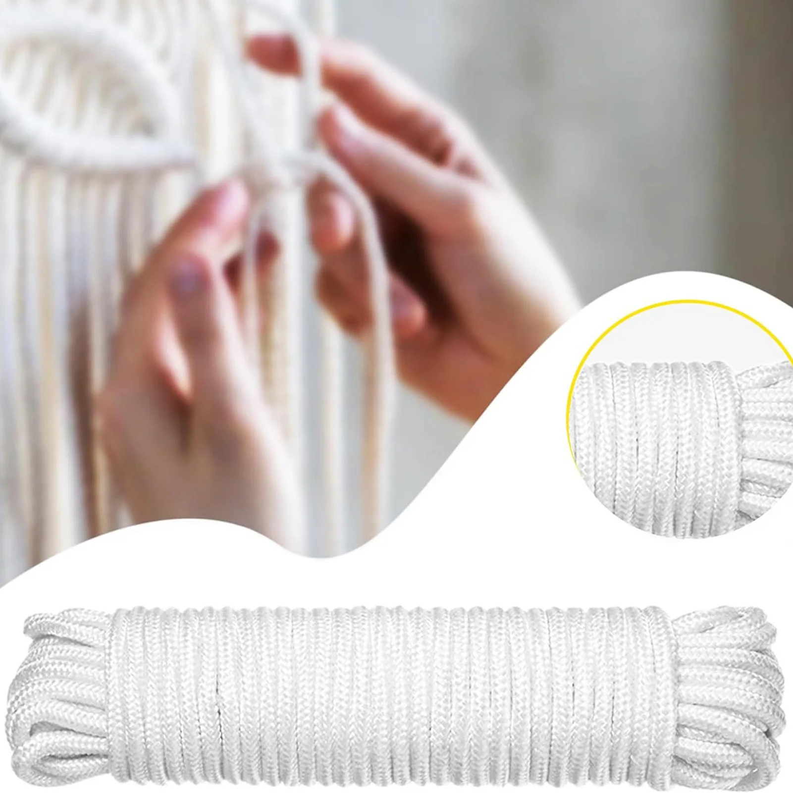 

Nylon Braided Rope Clothesline Withstands Weather Damage Rope for Outdoor Laundry Drying Rope B99