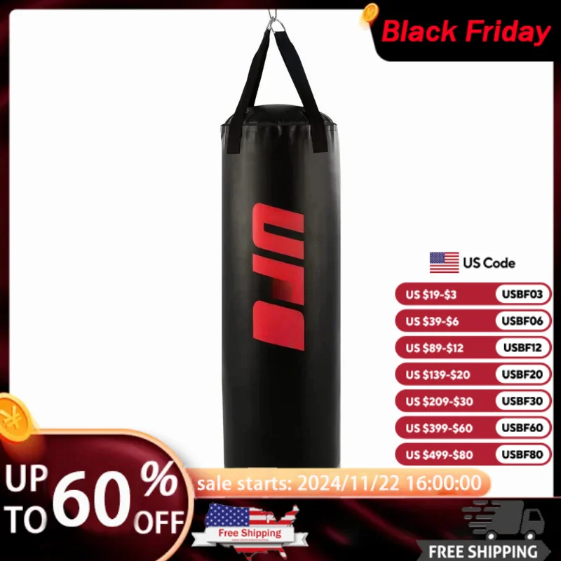 Ccjufc standard heavy bag, black, 70lb heavy punching bag for boxing and MMA training