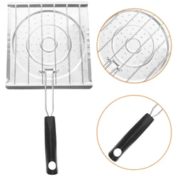 Durable Iron Wire Rack Perforated Toasting Grill Plastic Handle Stove Top Arepa Roaster Bread Fish Meat Grilling Tray Bbq Tools
