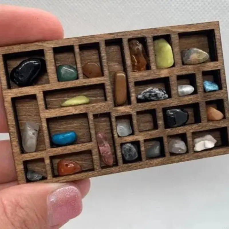  Decorative Wooden Storage Box for Jewelry and Trinket Display Crystal Organiser