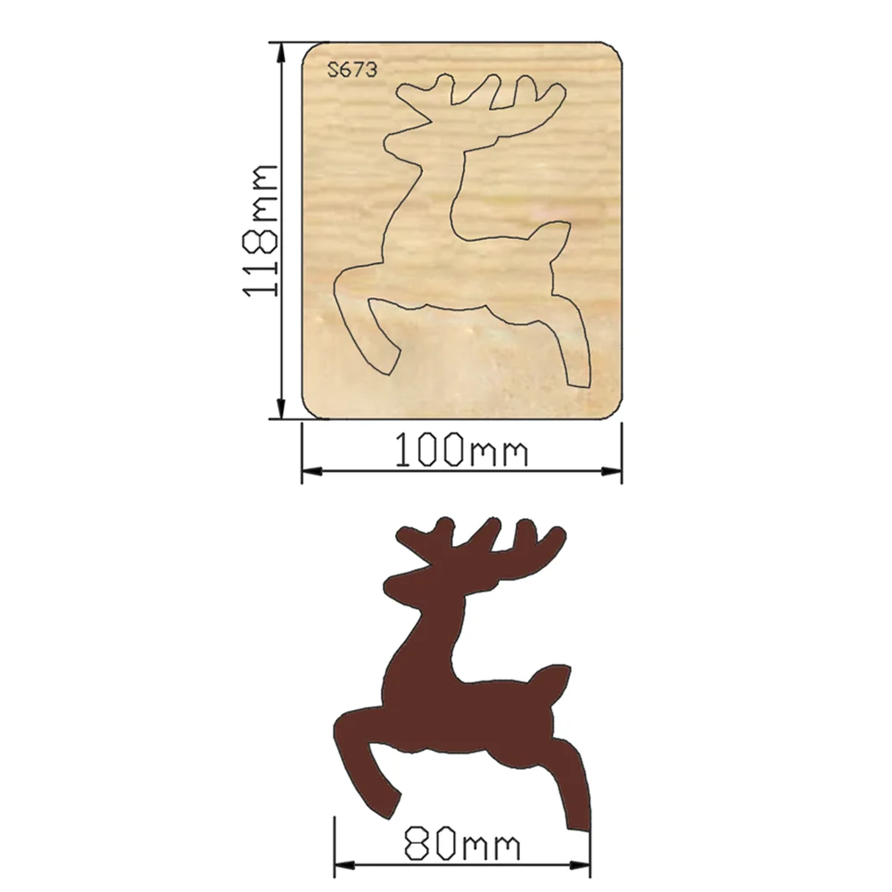 Wykrojniki do wycinania jelenia w kształcie choinki Drewniane wykrojniki odpowiednie do popularnych maszyn do wycinania na rynku