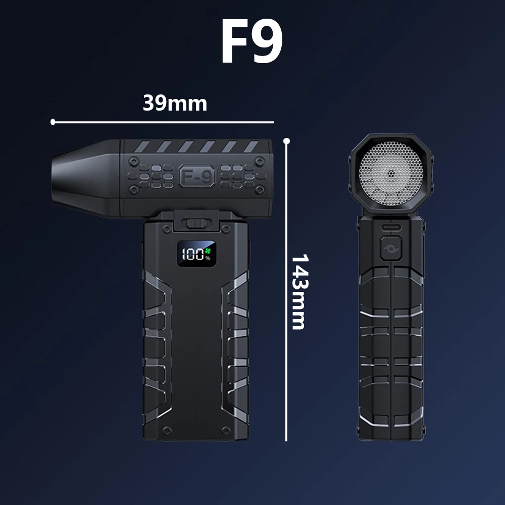مروحة عنيفة قوية 160000 دورة في الدقيقة منفاخ مروحة توربو نفاثة للسيارة منفاخ هواء لاسلكي مع شاشة عرض 6000 مللي أمبير منفاخ غبار محمول
