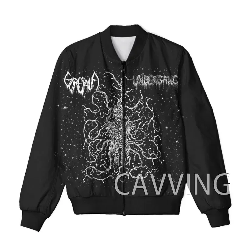 CAVVING-3D Impresso Gorephilia Rock Band Bomber Jackets para Homens e Mulheres, Casaco com Zíper, Sobretudo, Jaquetas Zip Up