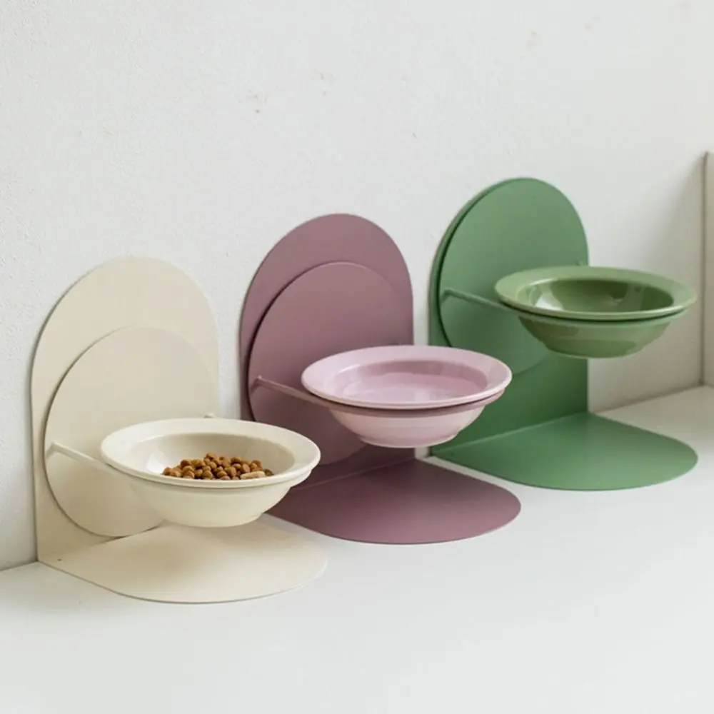 

Anti Vomiting Ceramic Cat Bowl Anti Slip Inclined Cat Feeding Station Anti Overturning Detachable Elevated Cat Water Bowl