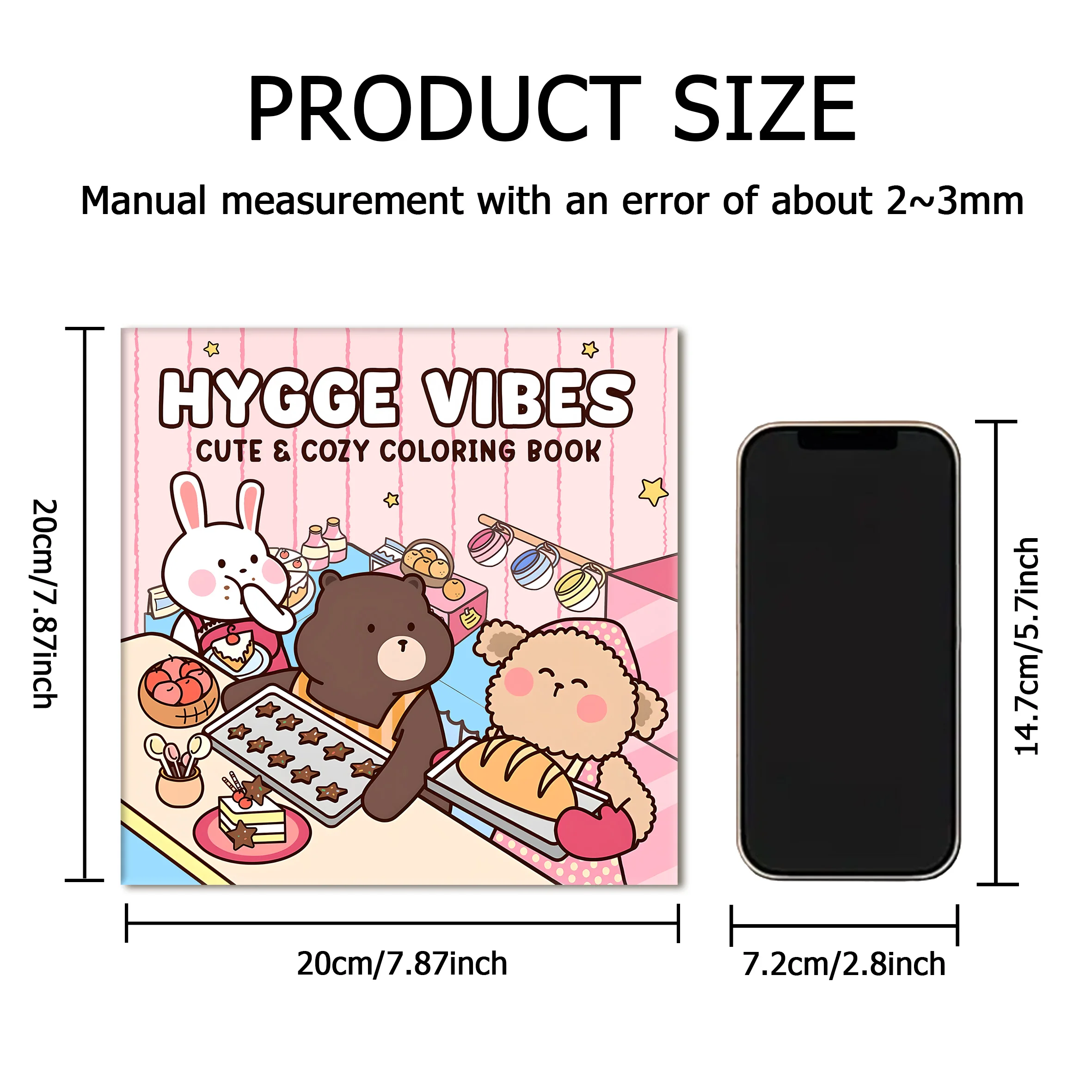 HYGGE VIBES Bold-easy Patterns Coloring Book for Adults Cute Drawing Book Perfect Gift for Party and Birthday