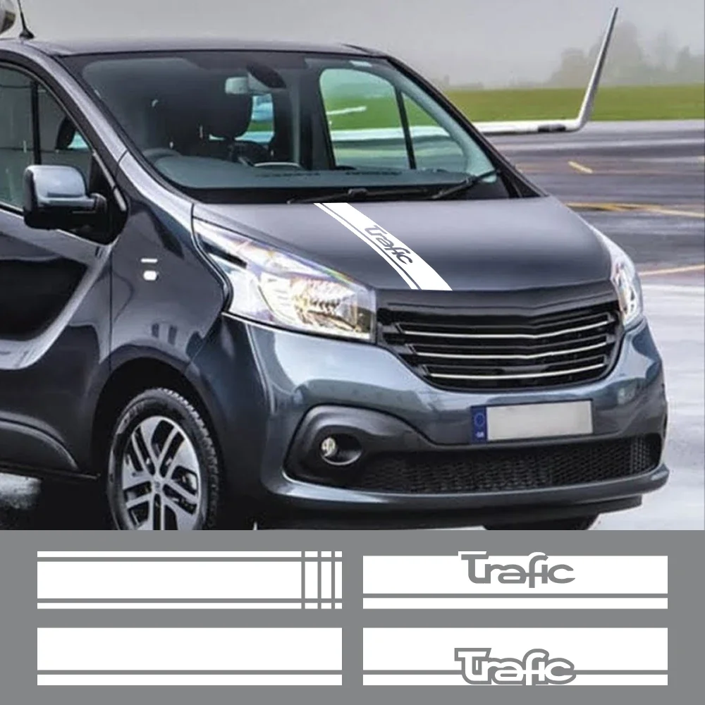 Van Hood Stickers For Renault Trafic 3 2 MK1 Car Bonnet Graphics Stripes Decor Decal Camper Vinyl Cover Auto Tuning Accessories view 2