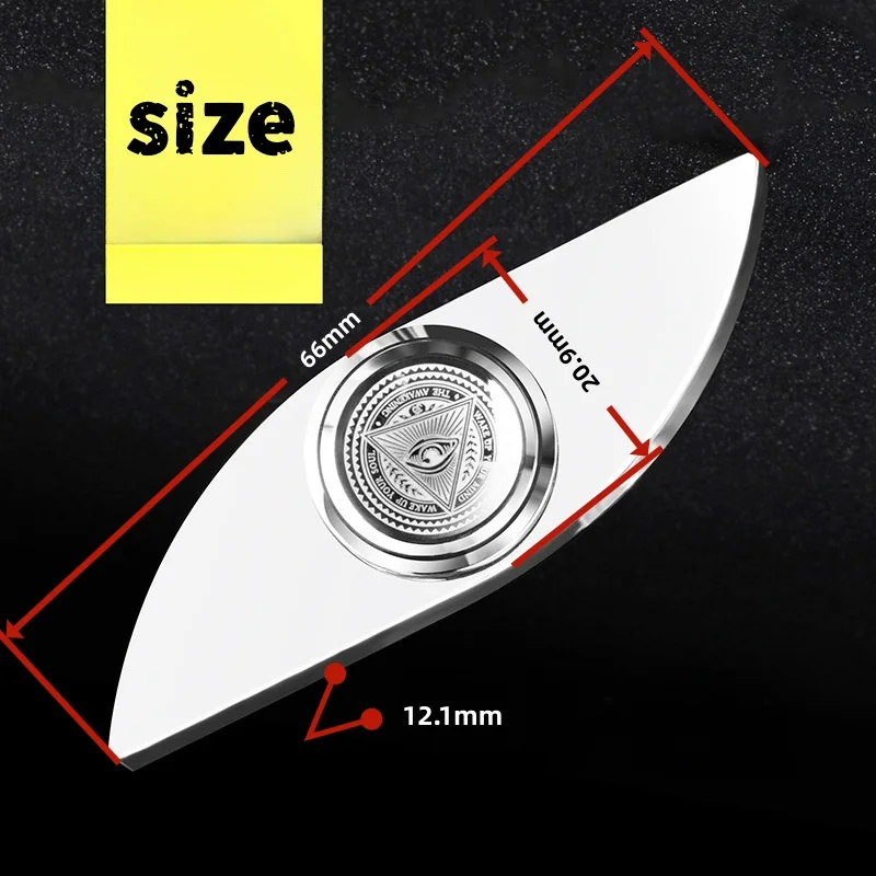 Metal Eye Spinning Top Fingertip Gyro Two Leaf  EDC Fidget Toy Anxiety and Autism Relief Spinner Office Desk Toy For Adult Gift