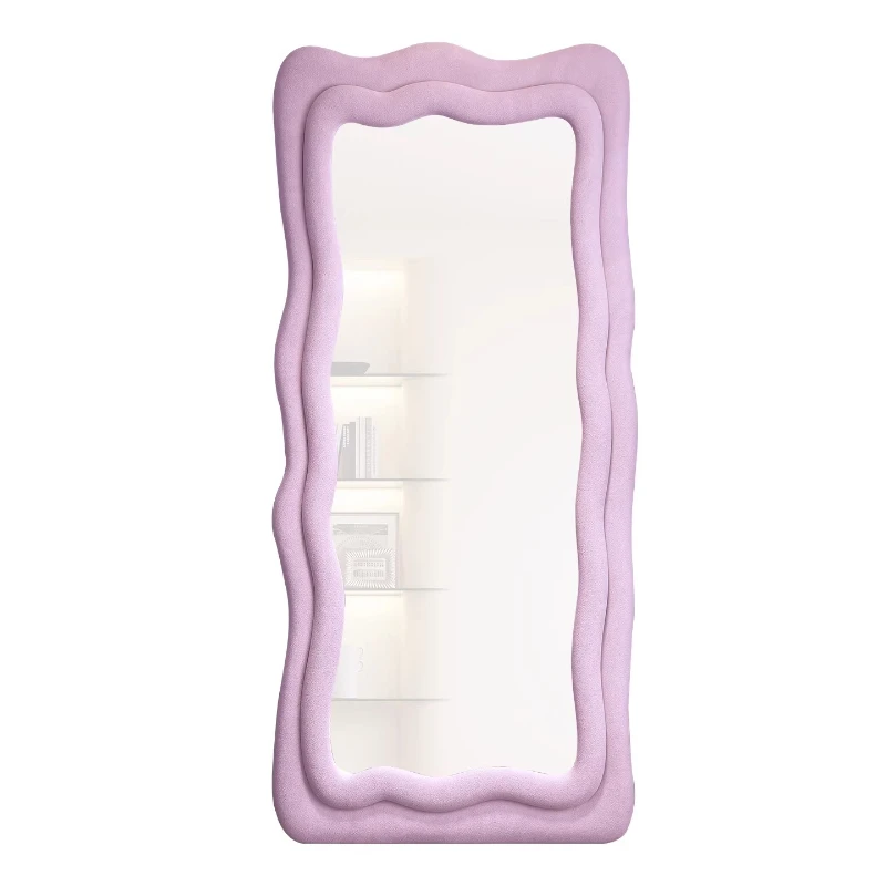 

Purple full body floor mirror home irregular fitting living room girl bedroom ins style dressing mirror