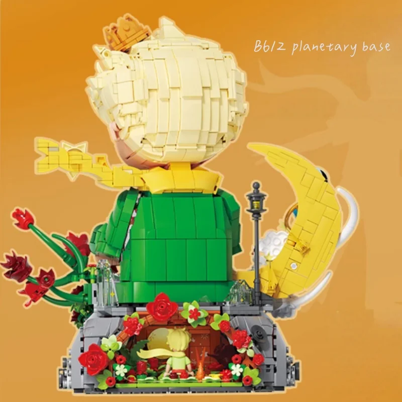 Nuovo! Piccolo Principe e Rosa assemblato modello di blocco puzzle giocattolo collezione desktop ornamento regalo di compleanno.