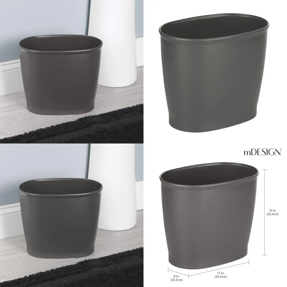 

Компактный угольно-серый овальный мусорный контейнер емкостью 2,25 галлона для дома, офиса и переработки