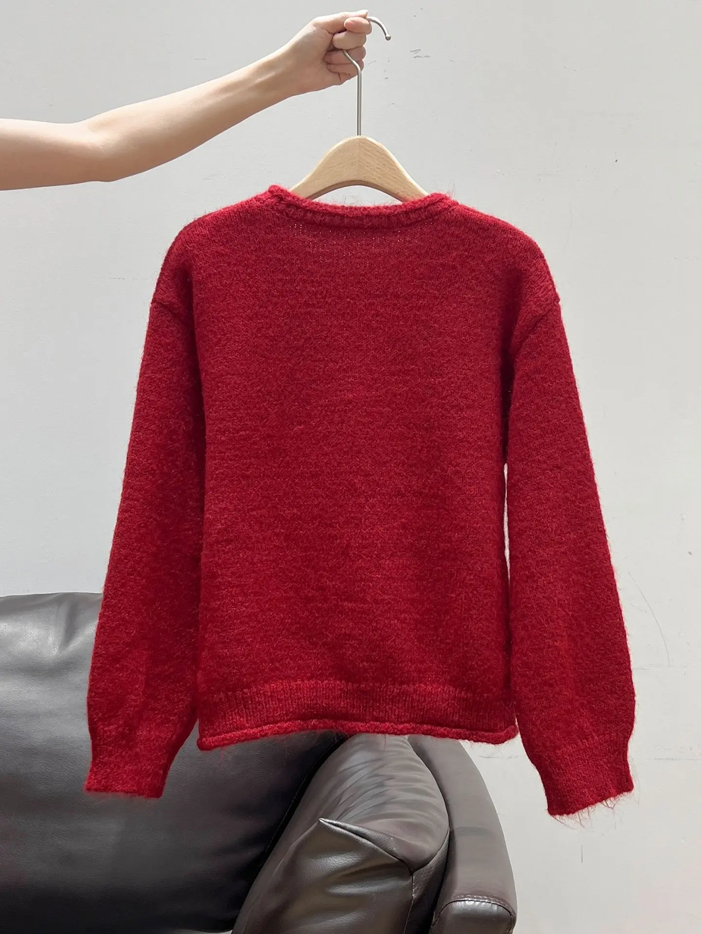 Cisas شجرة نمط محبوك فضفاض صالح جولة Ne أعلى للرجال والنساء الخريف الشتاء مريحة للتنفس التخسيس irt #4