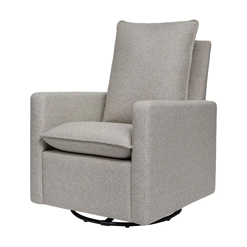 Babyletto Cali Pillowback Swivel Glider in Performance Grey Eco-Weave, Water Repellent