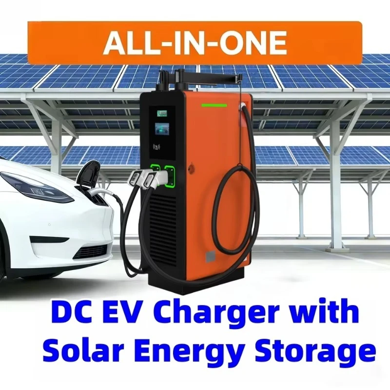 Solar Powered EV Charger with Battery Storage 60kW 120kW 150kW DC Fast Charging Station for Commercial Off-grid