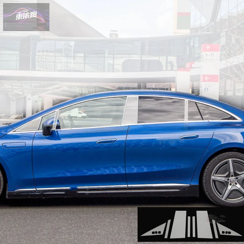 

Для Mercedes Benz EQE 350 500 2022-2023 Защитная пленка для центральной стойки окна, защита от царапин, автомобильная защитная пленка, внешняя пленка из ТПУ