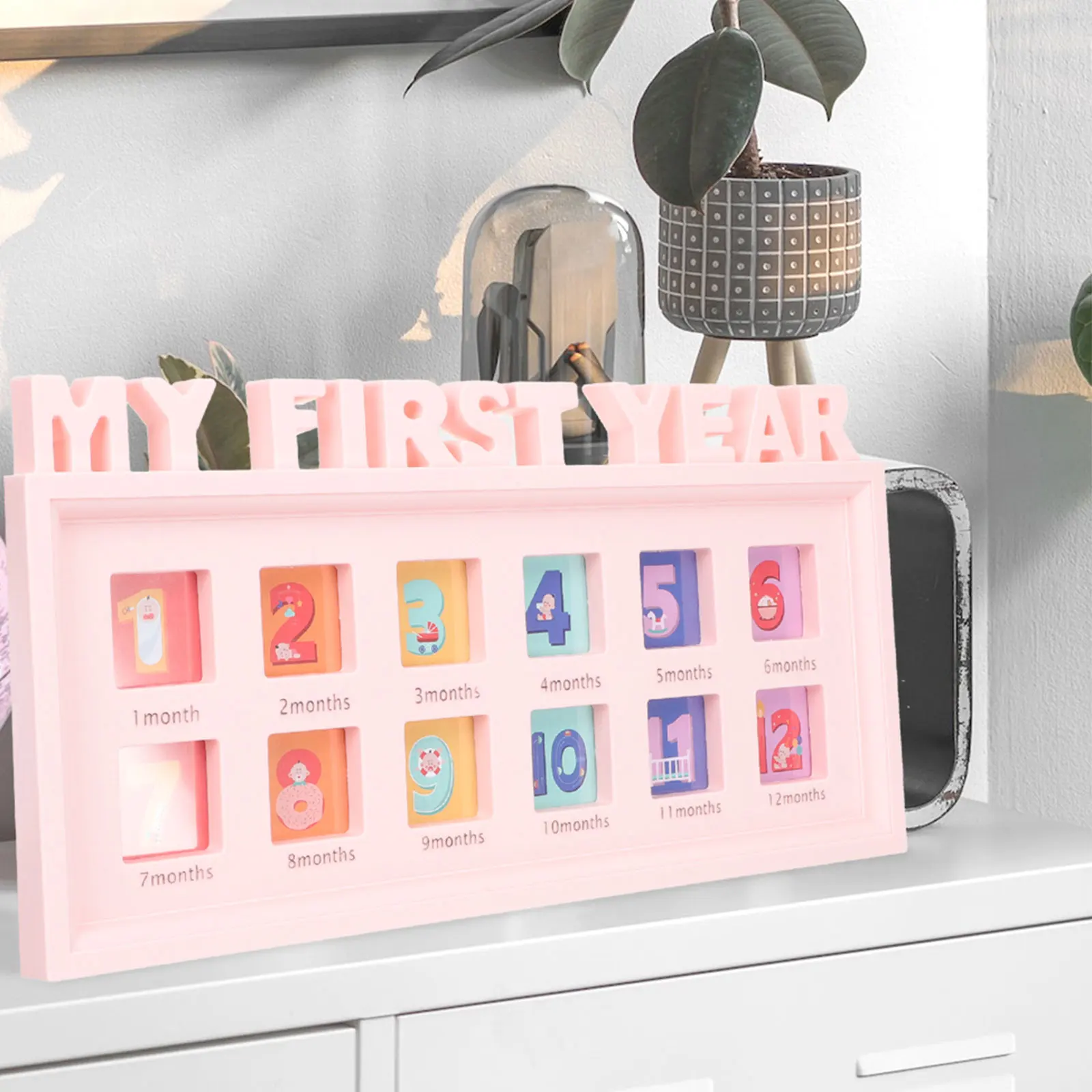 

Baby 12 Month Growth Infant Photo Frame First Year Picture Holder Milestone Memories Collage Display Clip Photo Frames