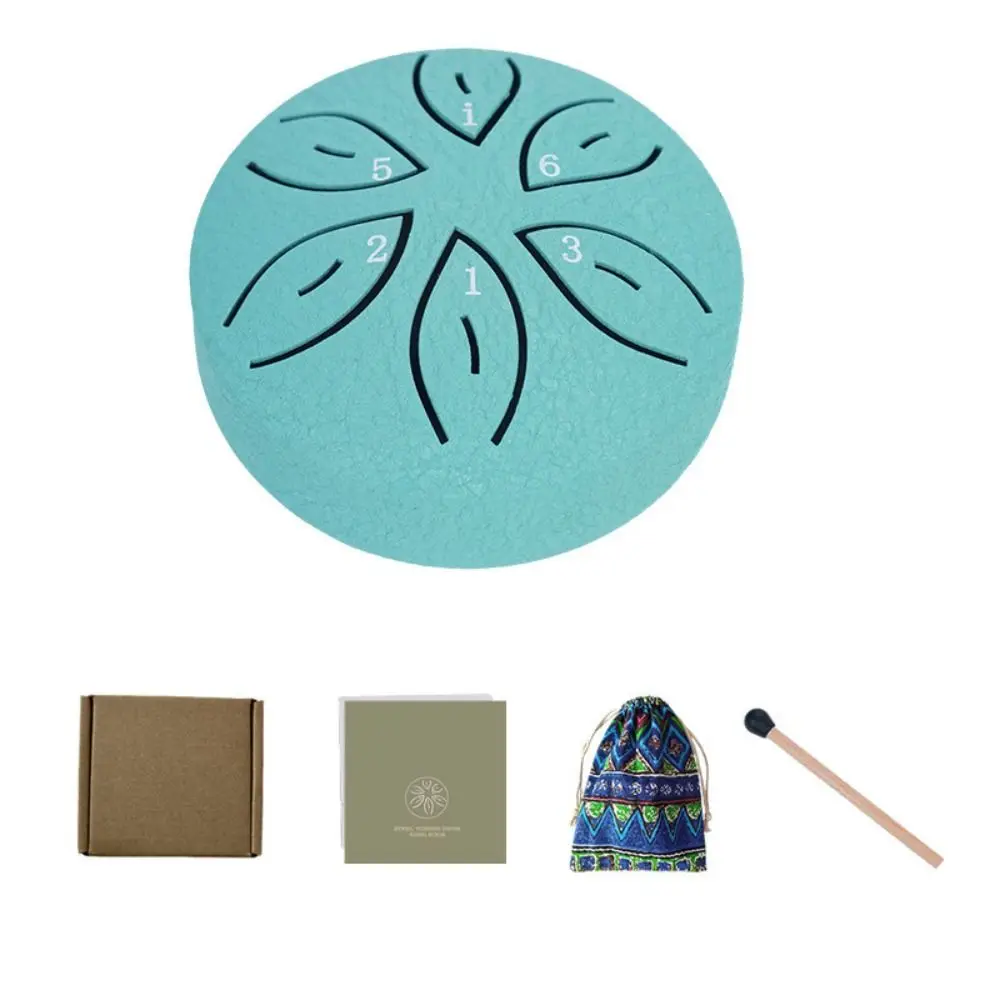 

6-Tone Steel Tongue Drum Set Multicolour 3 Inch Mini Hand Pan Drums Storage Bag Hollow Meditation Drum Beginner