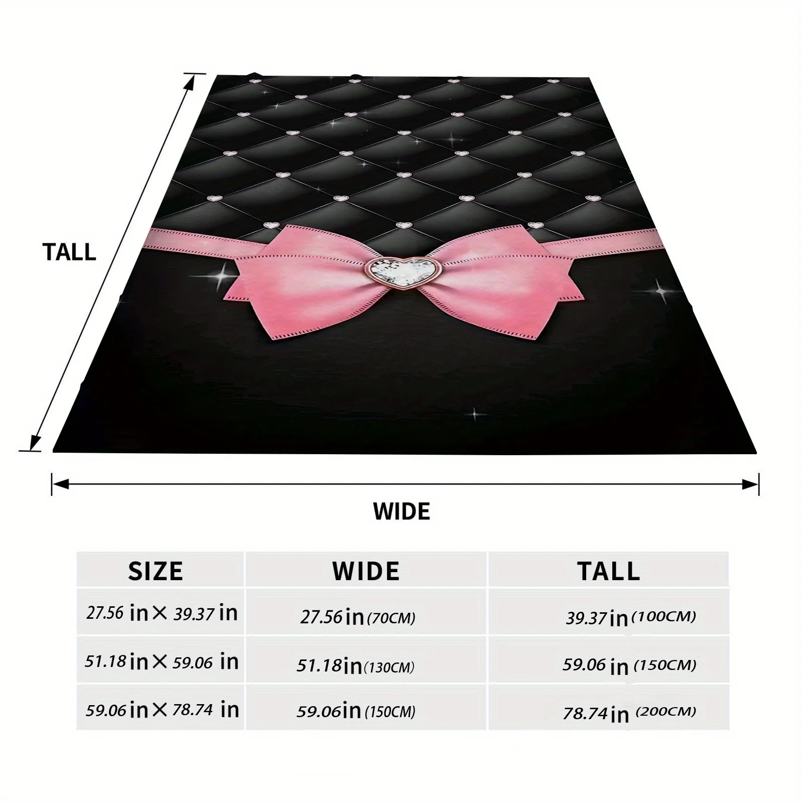 Comfort Wrap for Sofa,, Travel, Office, and Living Room, Butterfly Knot Elegant Pink Bow and Shiny Border Design Throw Blanket -