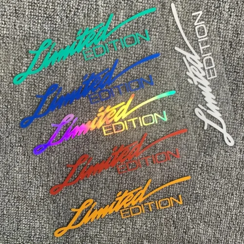 Imagen 2 del producto Pegatina de edición limitada para coche, pegatina reflectante láser creativa para coche, pegatina láser reflectante de vinilo, accesorio de decoración para coche