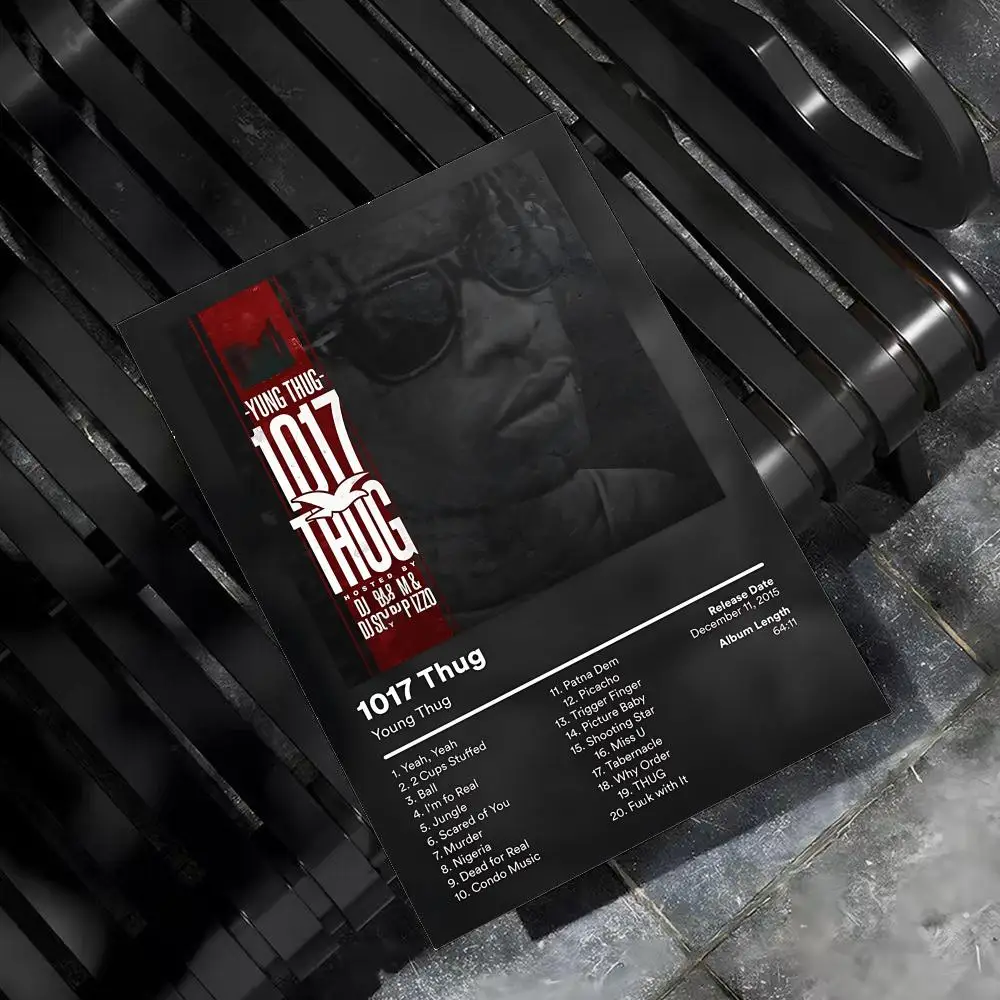 Y-Young Thug Rapper Sänger Poster für Zuhause, Wohnzimmer, Schlafzimmer, Bar, Flur, selbstklebende Wandkunst, Druck, wasserfest, ästhetische Dekoration – Detail 10