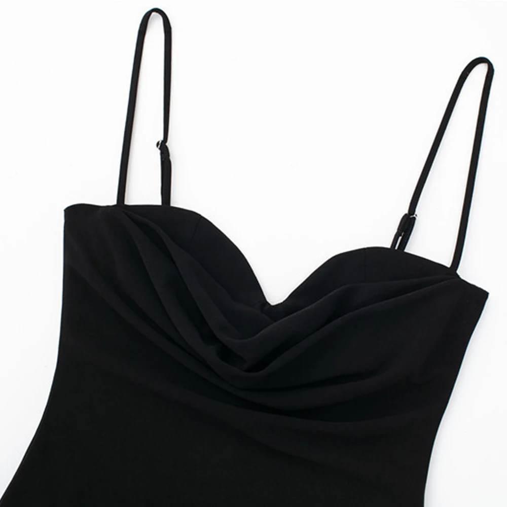 ジャンプスーツ春夏ファッションエレガントなひだ無地ノースリーブ恋人ネッククロップドデイリージャンプスーツ女性のための