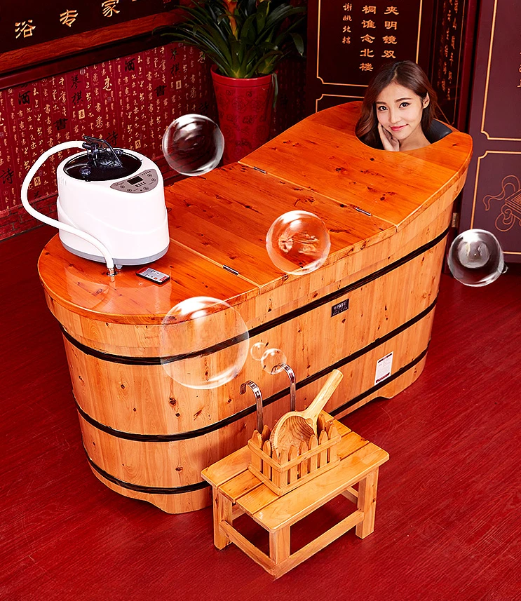 Xiangbai Wooden Bucket Bath Tub Fumigation Bath Solid Wood Bucket Bath Tub Bathtub Adult Wooden Household