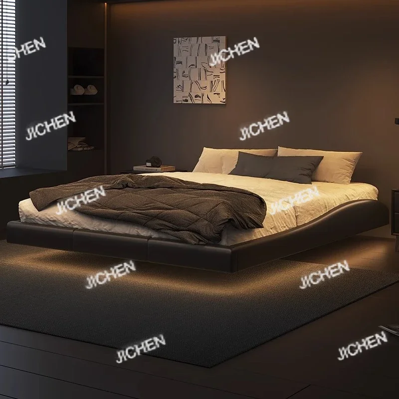 

HS Floating Lights Beds Bedroom 200×180cm Italian Adults Luxury Double Bed Loft Sleeper Modern Camas De Dormitorio Furniture