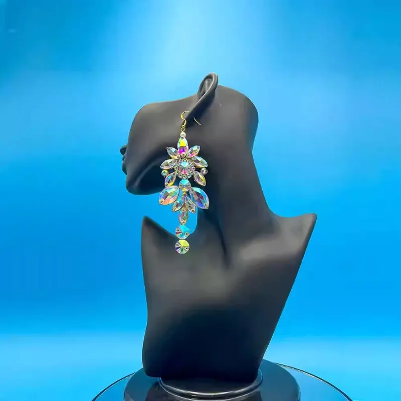 Customized Bellydance Necklace Earring Set Latin Modern Dance Jewelry Versatile Earrings Neck Accessories Samba Carnival Costume