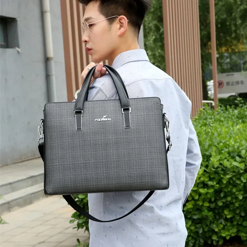 Imagem -04 - Bolsas Masculinas de Negócios Grande Bolsala de Luxo Maleta Executiva Masculina Bolsa para Laptop Ombro Messenger Designer Escritório Masculino 2024