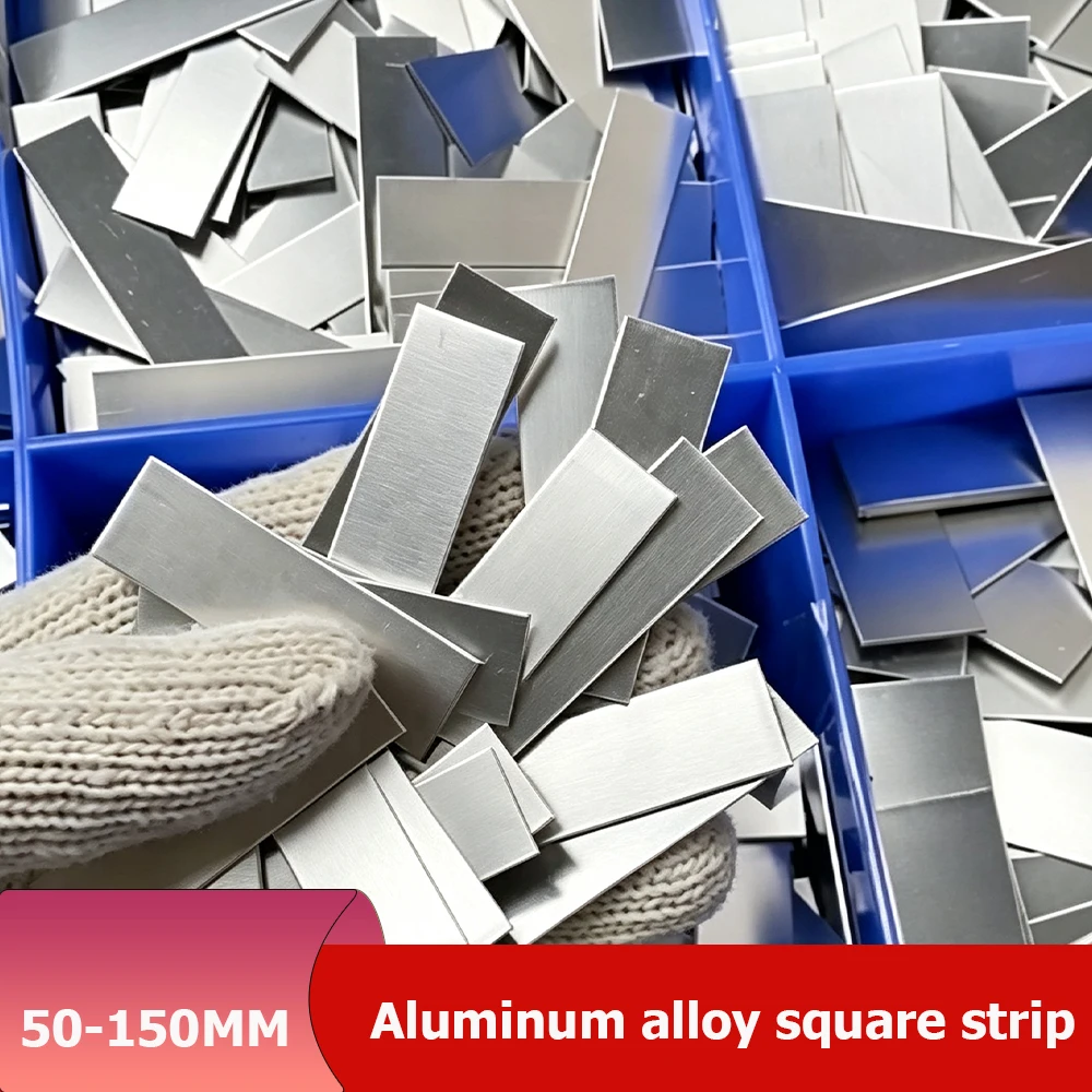 5-20Pcs 5052 Aluminum Square Bar Thickness 0.5mm Solid Rod Metal DIY Tool Length 50mm 60mm 80mm 100mm~150mm Thin Aluminum Strip